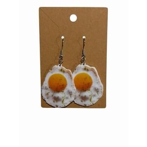 New Novelty Fashion Earrings fried egg breakfast food